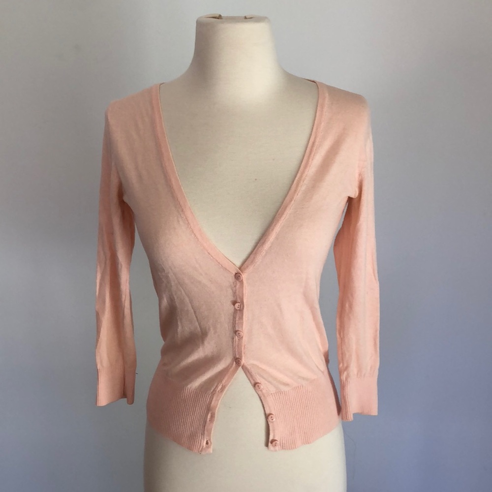 Light Pink 3/4 Sleeves Cardigan - Small
